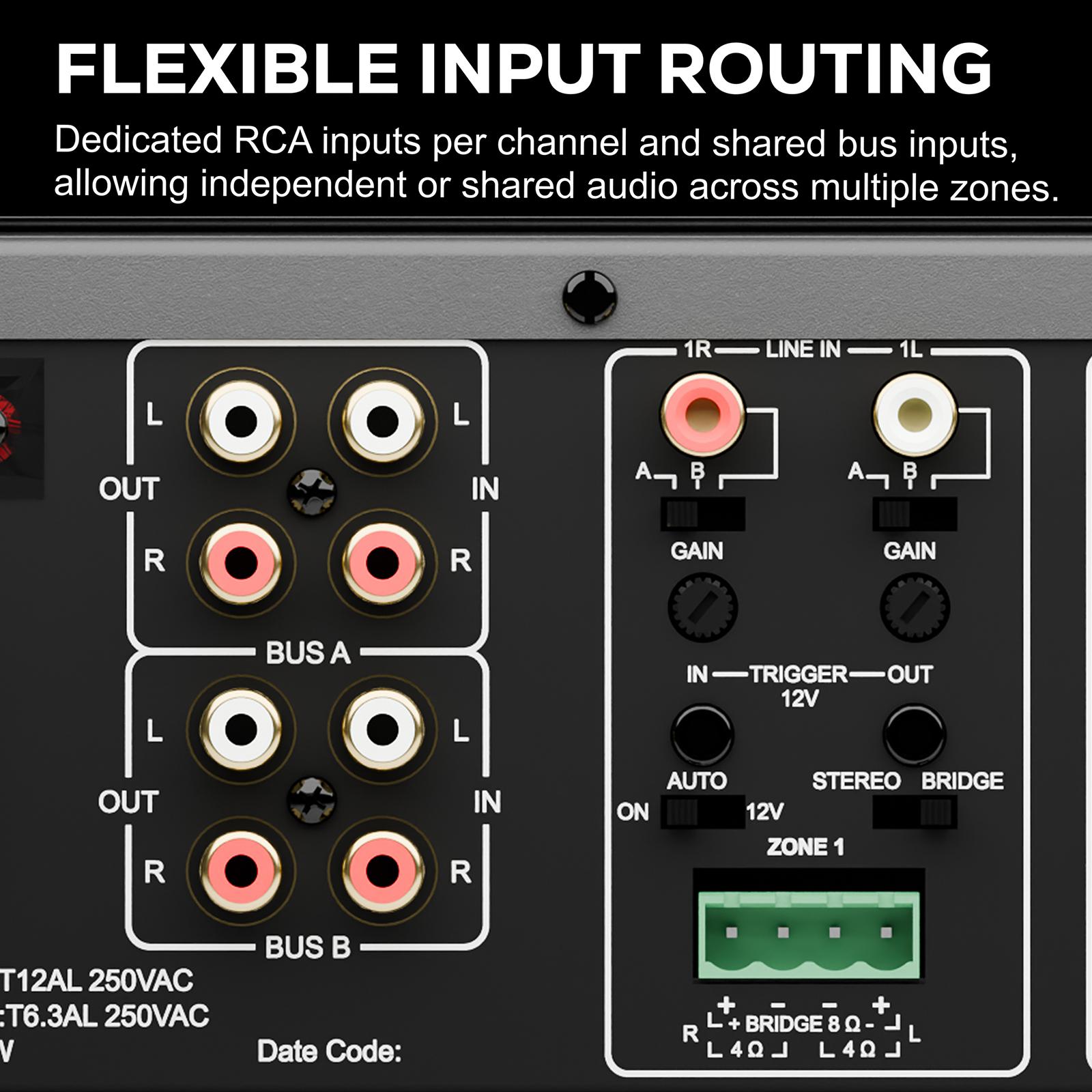 Dayton Audio MA1280 8 Input 80W X 12 Channel Class D Amplifier